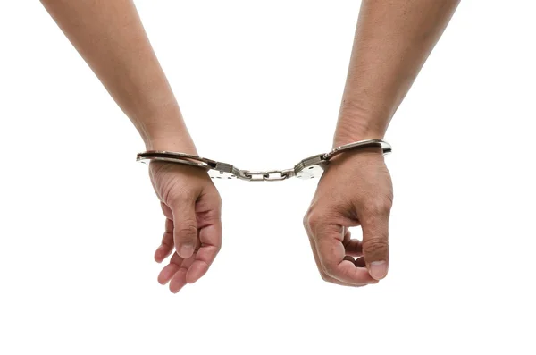 Man and woman's hands handcuffed — Stock Photo, Image