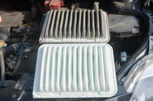 dirty and clean air filter for car