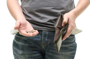 cep, paralar elinde boş