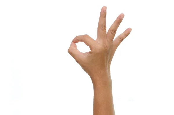 Woman hand showing ok sign — Stock Photo, Image