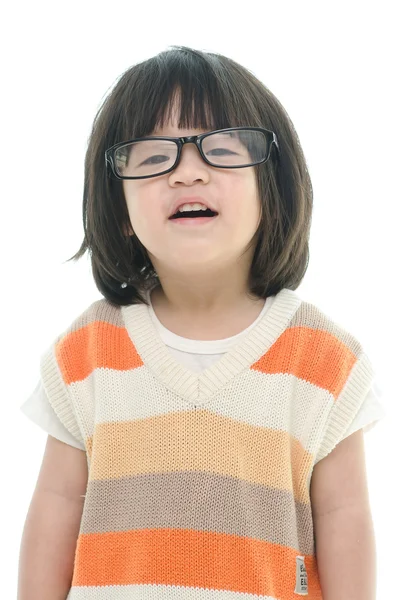 Süßes asiatisches Baby mit Brille — Stockfoto