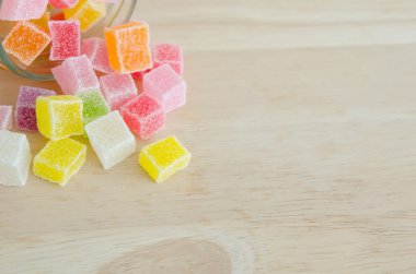 renkli meyve jöle cam kapatın 