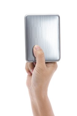 harici harddisk tutan el 