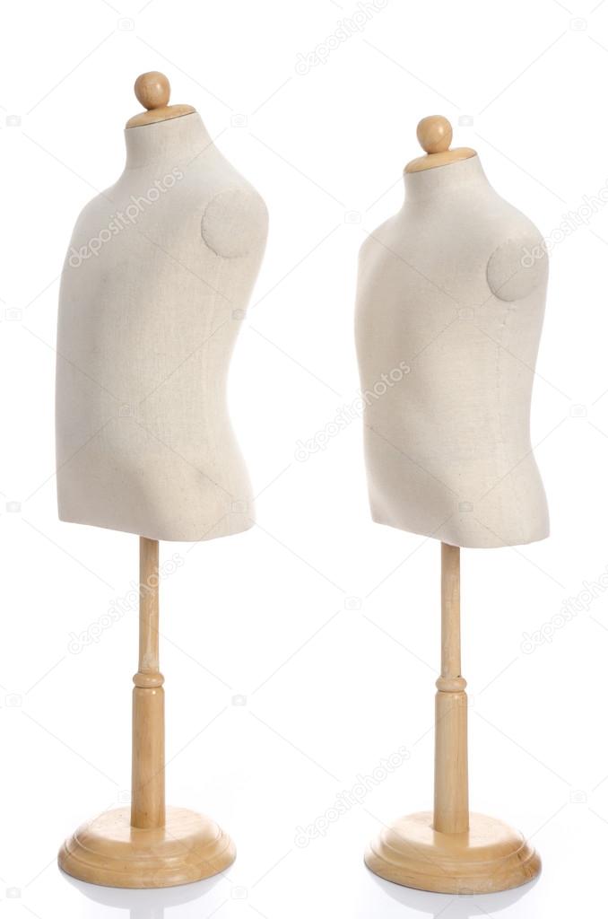 Close up of dummies on white background 