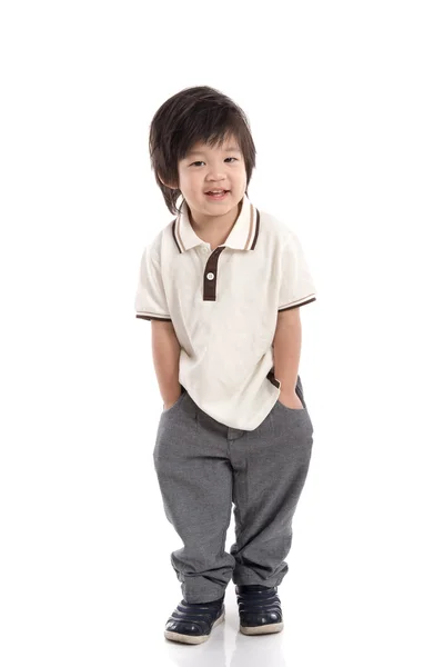 Retrato de colegial asiático con mochila — Foto de Stock