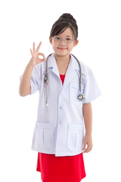 Conceito Retrato de futuro médico mostrando sinal ok — Fotografia de Stock