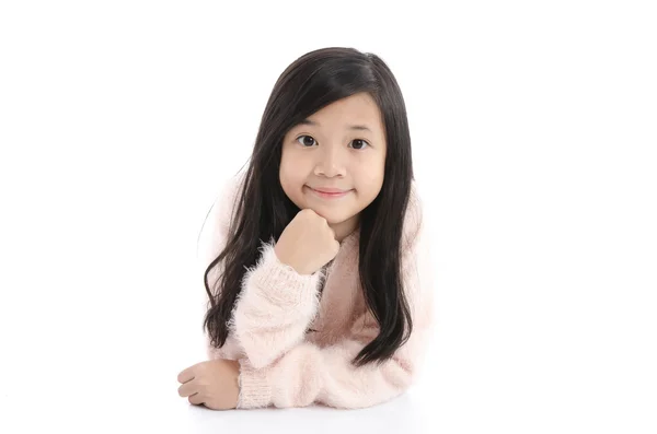 Encantadora chica asiática sonrisa cara de cerca —  Fotos de Stock