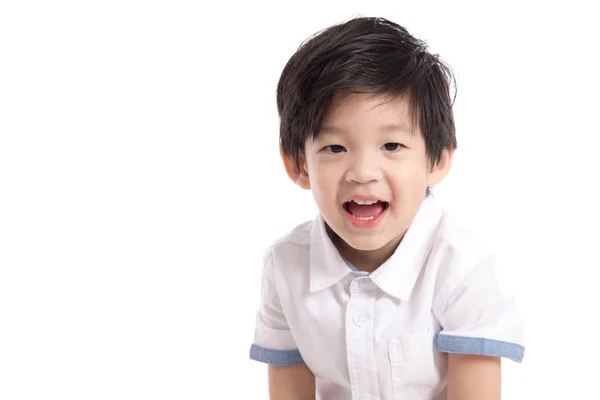 Gros plan heureux petit asiatique garçon — Photo