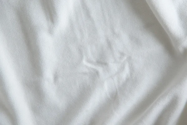 Bílé zmačkané textilie textura — Stock fotografie