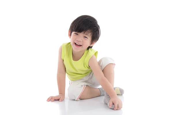 Happy asian boy sitting — Stock Photo, Image