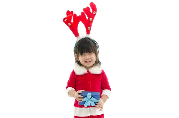 Мальчик в форме Санта-Клауса — стоковое фото