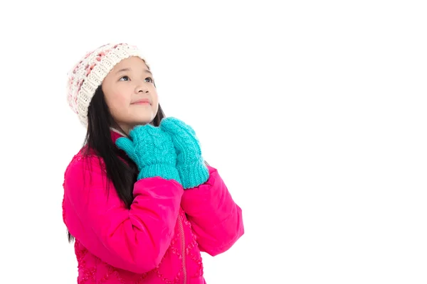 在丰富多彩的冬天的衣服多美亚洲女孩 — 图库照片