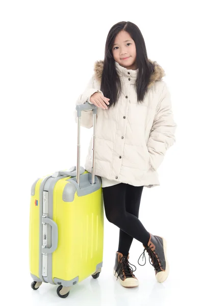 Attraktive schöne asiatische Mädchen glücklich bereit, in den Urlaub zu gehen — Stockfoto