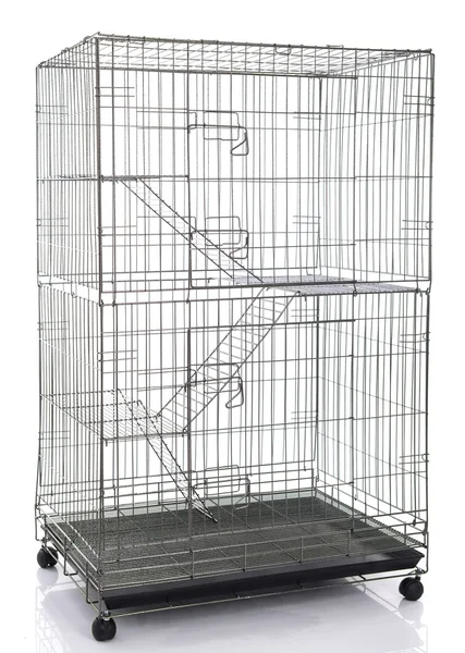 Wire cat crate or animal cage — Stock Photo, Image