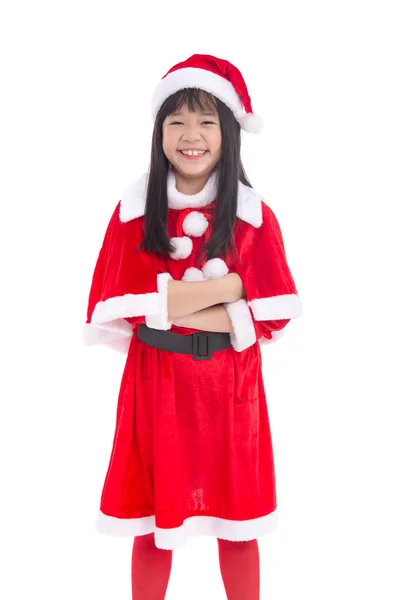 サンタ クロースの制服を着て美しいアジアの少女 — ストック写真