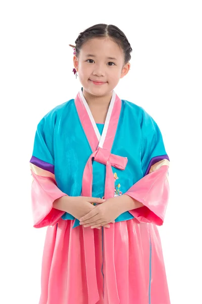 Asian girl in Korean Traditional Dress — Stock Photo, Image