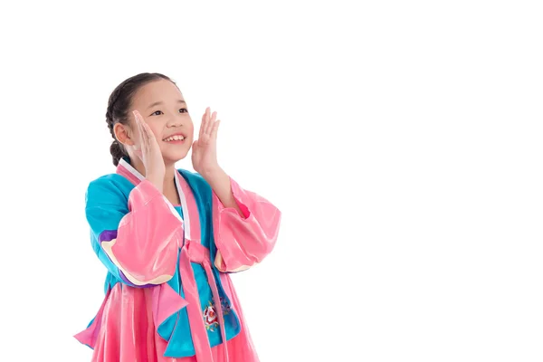 Asijská dívka v kroji korejské — Stock fotografie