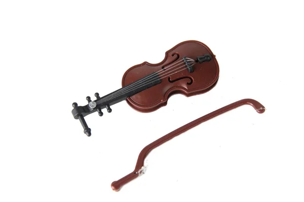 Concetto Musicale Violino Isolato Sfondo Bianco Piatto Lay — Foto Stock