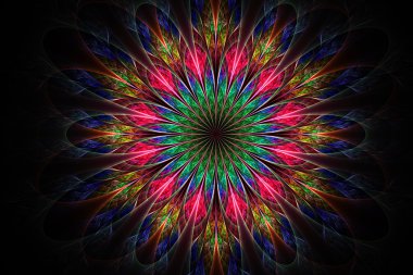 Oluşturulan bilgisayar fraktal flowersin çok renkli renk.