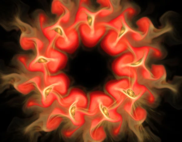 Abstract fractal fantasy red flamy  round — Stock Photo, Image