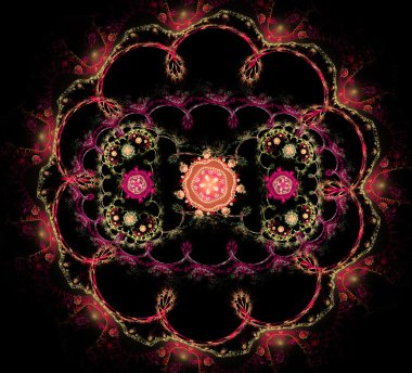 Soyut fraktal fantezi desen ve şekiller.