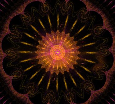 Soyut fraktal yuvarlak fantezi desen ve şekiller.