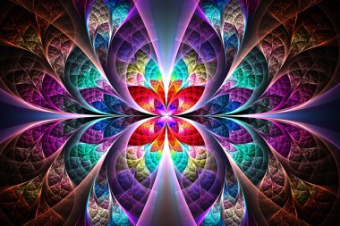 Soyut fraktal fantezi desen ve şekiller.