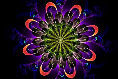 Soyut fraktal fantezi desen ve şekiller.