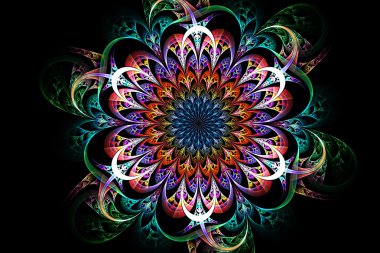 Soyut fraktal fantezi desen ve şekiller.