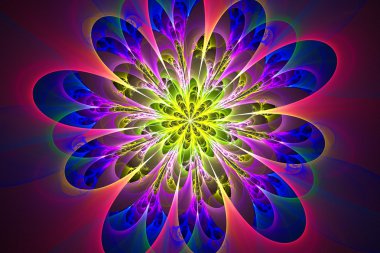 Soyut fraktal fantezi desen ve şekiller.