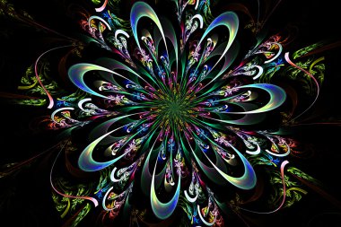 Soyut fraktal fantezi desen ve şekiller.