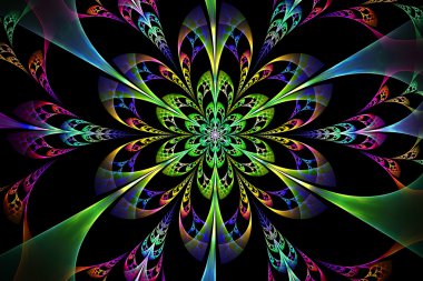 Soyut fraktal fantezi desen ve şekiller.