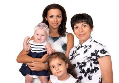 Mutlu aile portresi. Üç nesil... İzole