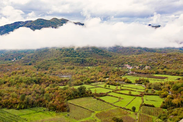 Aerial View Autumnal Plains Mountains — Foto de Stock
