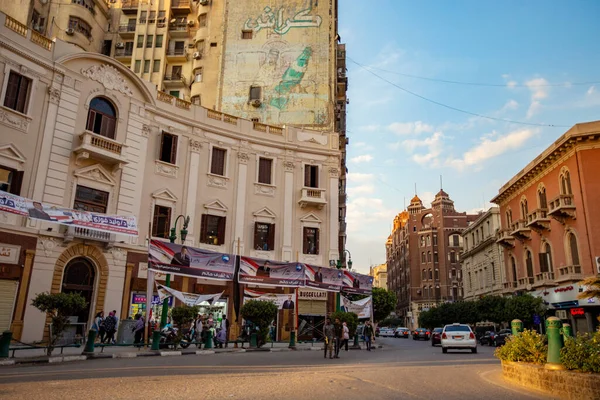 Cairo Egipto Abril 2018 Cairo Centro Con Edificios Negocios Transporte — Foto de Stock