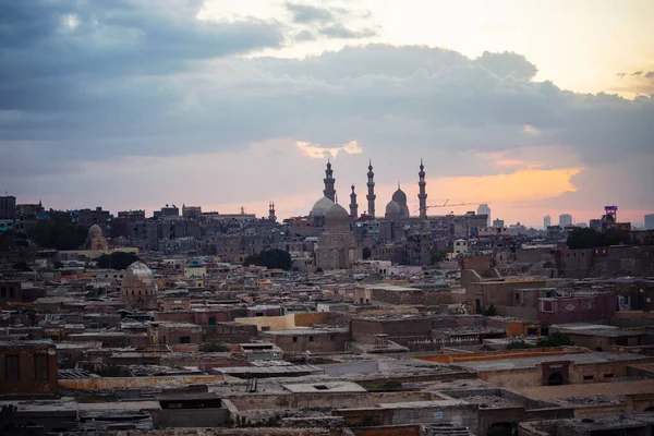 Oude Cairo Skyline Bij Zonsondergang Uitzicht Oud Koptisch Cairo Vanaf — Stockfoto