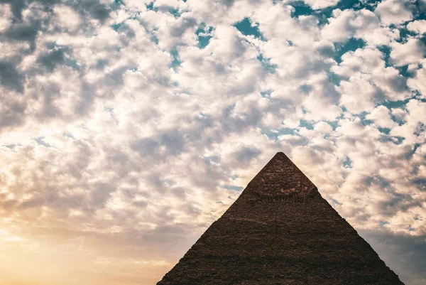 Spektakulär Solnedgång Giza Pyramider Kairo Egypten — Stockfoto