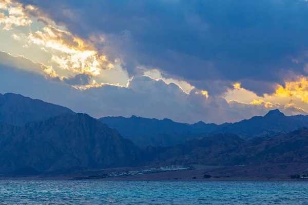 Wind Surfer Water Lagoon Dahab Area Sunset Sinai Egypt — Fotografia de Stock