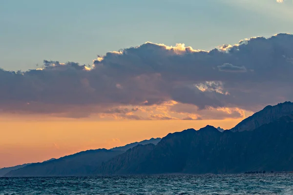 Wind Surfer Water Lagoon Dahab Area Sunset Sinai Egypt — Fotografia de Stock