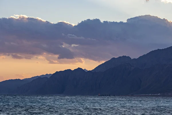 Wind Surfer Water Lagoon Dahab Area Sunset Sinai Egypt — Fotografia de Stock