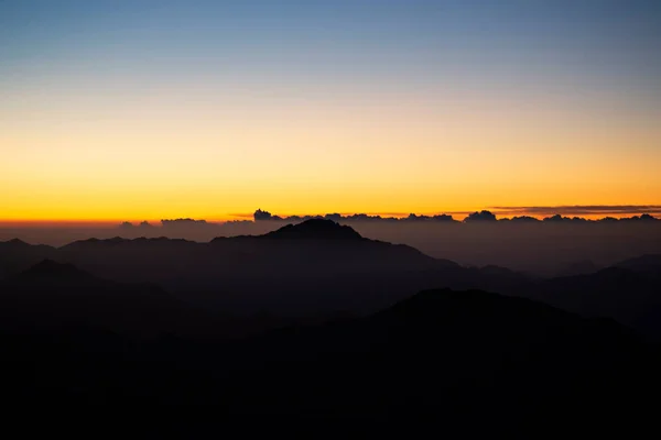 Beautiful Sunrise Top Mousa Mountain Egypt South Sinai — стоковое фото