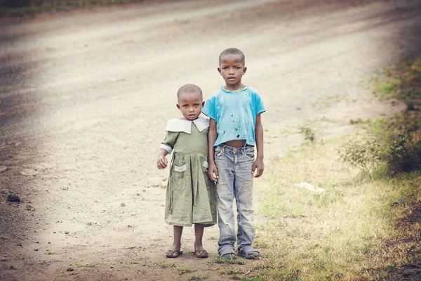 Voi Kenya Januari 2021 Keniaanse Kinderen Weg Foto Van Jongen — Stockfoto