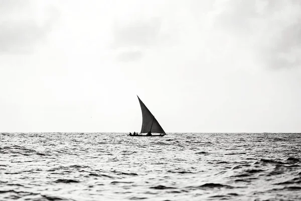 Watamu Kenya January 2021 African Fishermen Catching Fish Boat Watamu — Stock Photo, Image