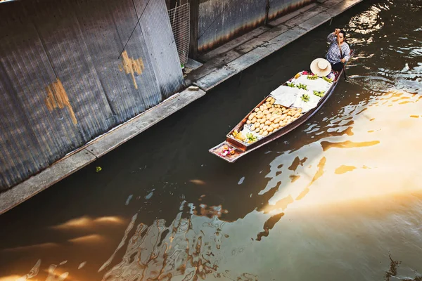 Bangkok Thailand März 2019 Menschen Verkaufen Lebensmittel Und Gemüse Auf — Stockfoto