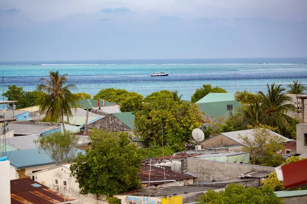 Gulhi Maldivas Marzo 2021 Vista Aérea Isla Gulhi Casas Árboles — Foto de Stock