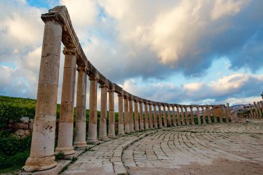 Ancient arena with old destroyed columnts