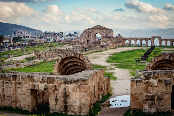 Jerash Jordan Marzec 2019 Ruiny Rzymskie Mieście Jerash Jordanii — Zdjęcie stockowe
