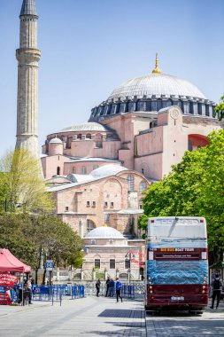 Ayasofya 'nın Bizans mimarisi, İstanbul, Türkiye' nin ünlü tarihi simgesi