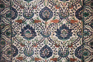 Old decorative pattern on the wall, interior details