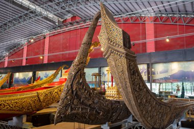 BANGKOK, THAILAND - Nisan 2020: Kraliyet Mavnaları Ulusal Müzesi, Bangkok, Tayland